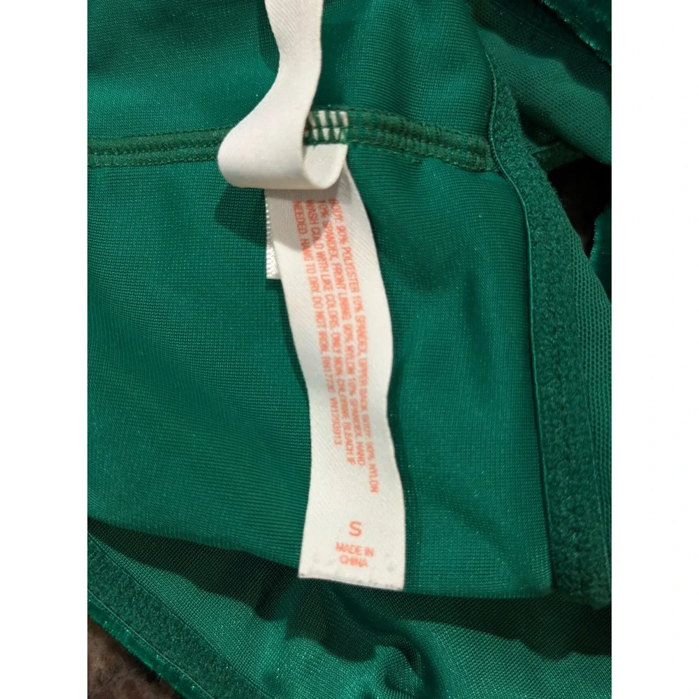 Colsie Green Velvet Checkerboard Bralette Cropped Cami Top Small